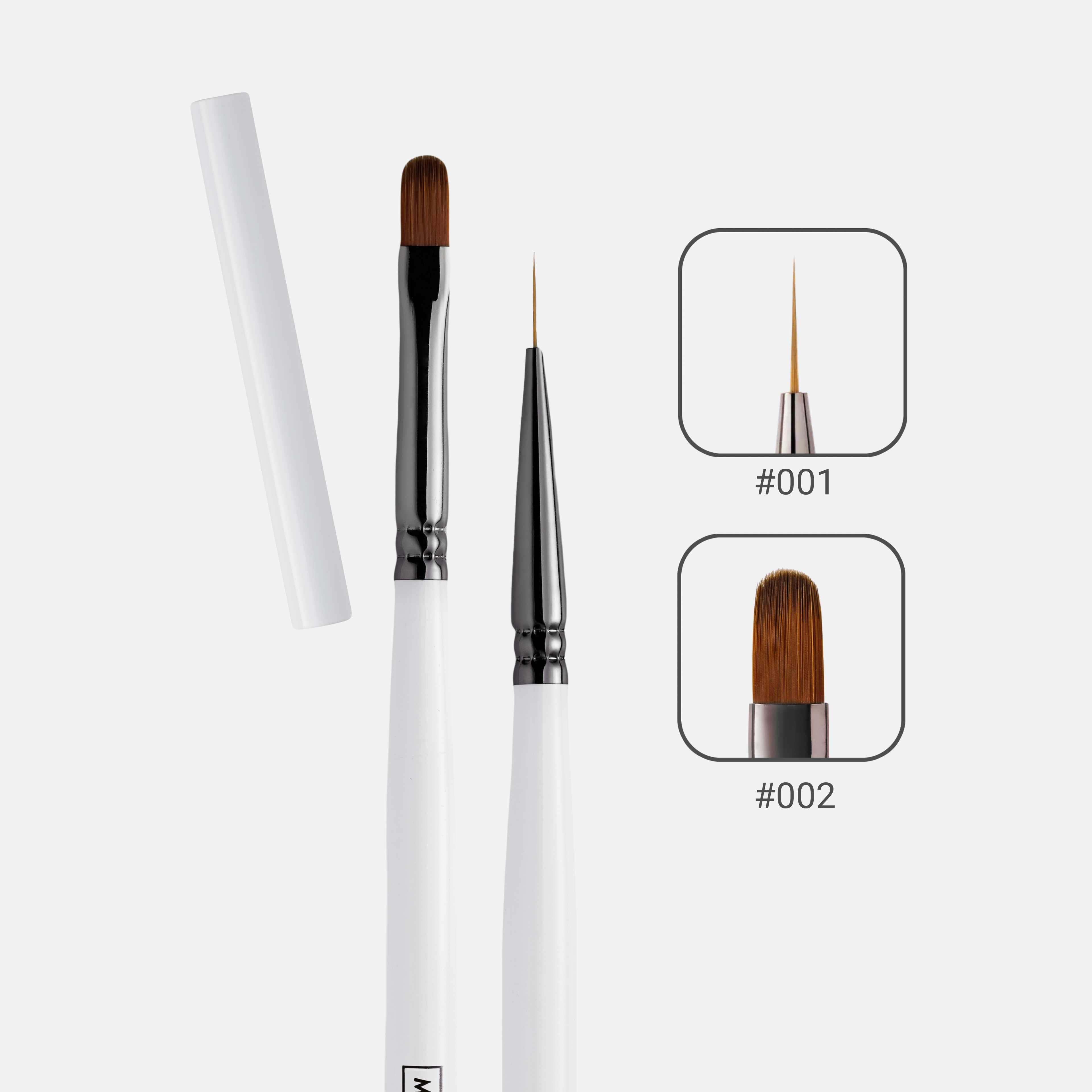 Manicure Brushes, 2 Pieces (White)